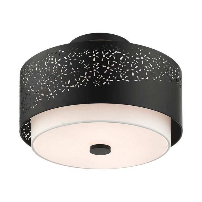 Three Light Semi Flush Mount from the Noria collection in Black finish