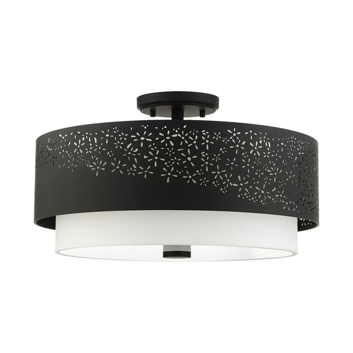 Four Light Semi Flush Mount from the Noria collection in Black finish