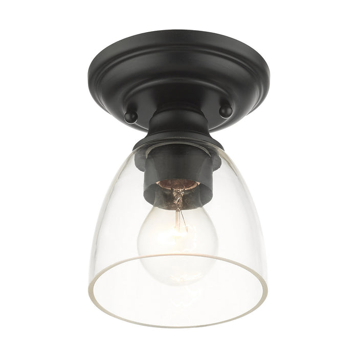 One Light Flush Mount from the Montgomery collection in Black finish