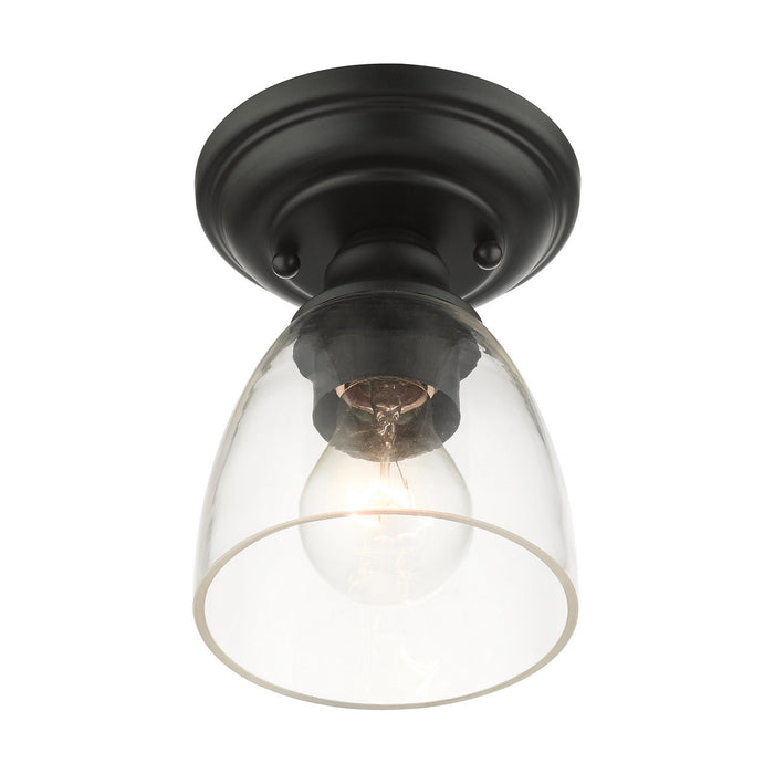 One Light Flush Mount from the Montgomery collection in Black finish