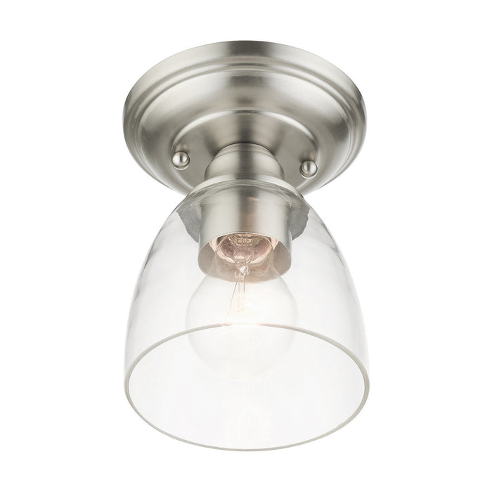 One Light Flush Mount from the Montgomery collection in Brushed Nickel finish