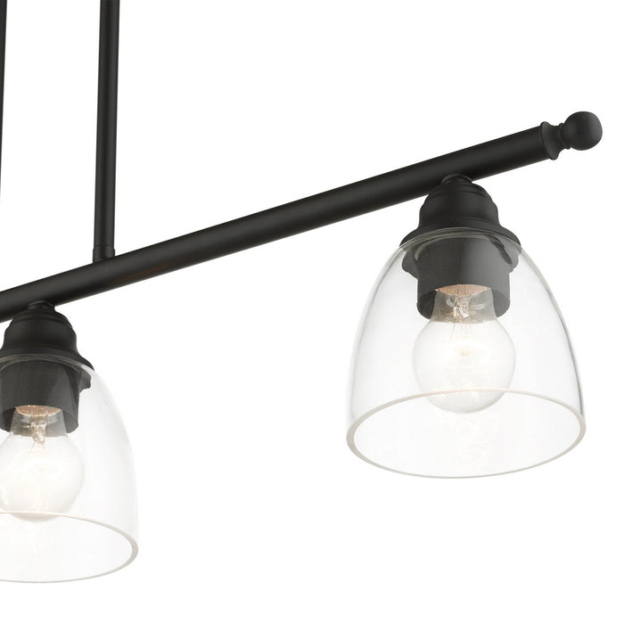 Three Light Linear Chandelier from the Montgomery collection in Black finish