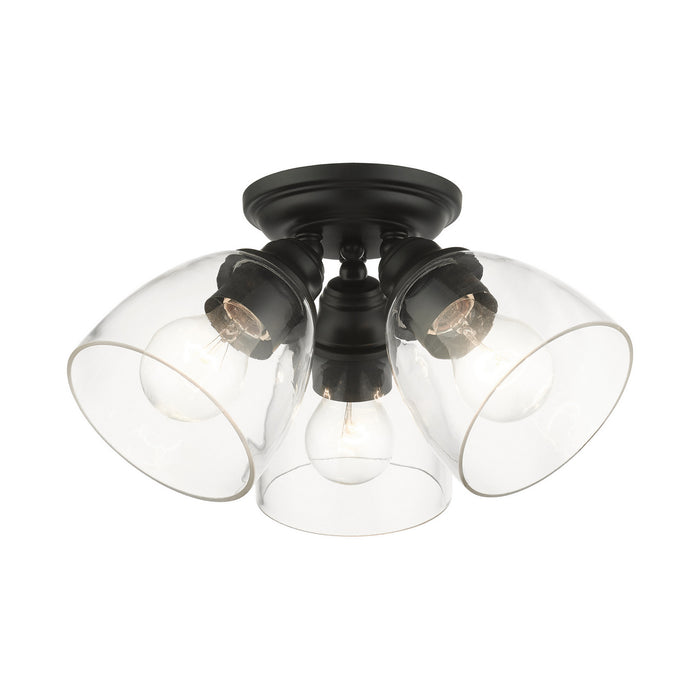 Three Light Flush Mount from the Montgomery collection in Black finish