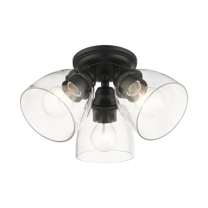 Three Light Flush Mount from the Montgomery collection in Black finish