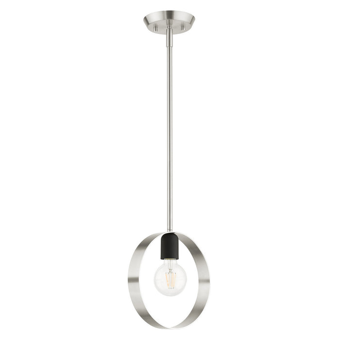 One Light Pendant from the Modesto collection in Brushed Nickel finish