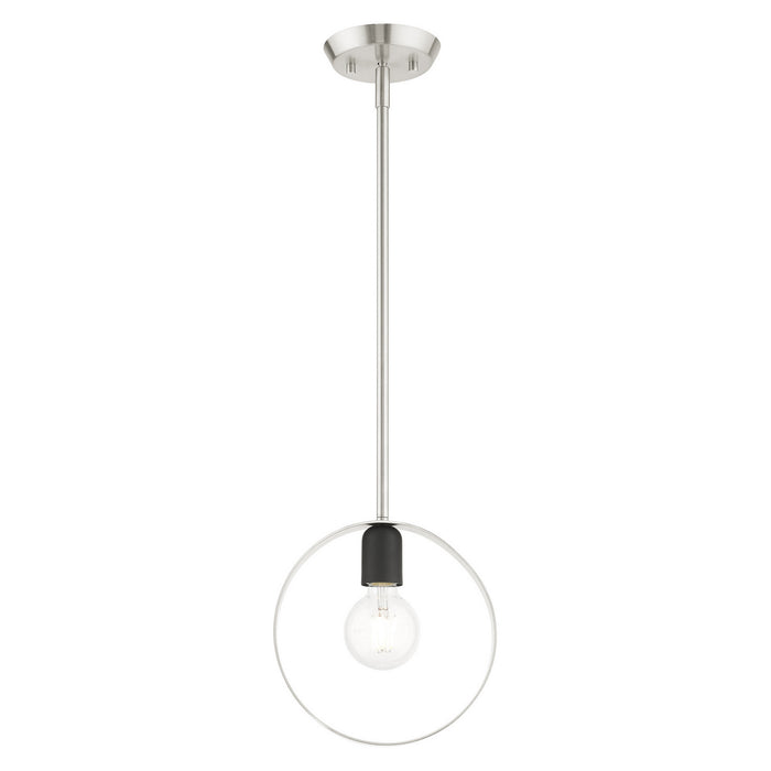 One Light Pendant from the Modesto collection in Brushed Nickel finish