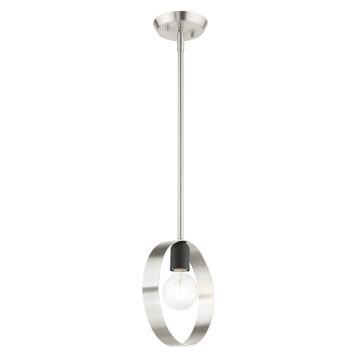 One Light Pendant from the Modesto collection in Brushed Nickel finish