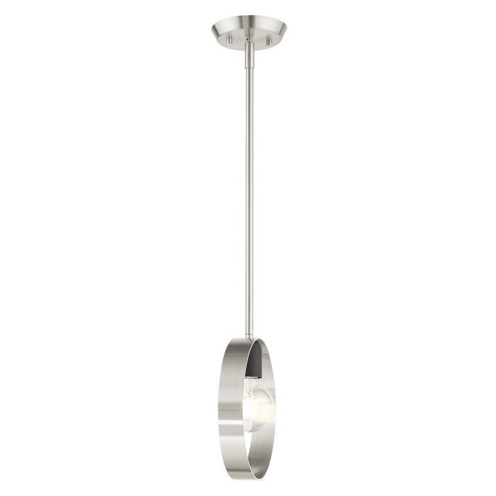 One Light Pendant from the Modesto collection in Brushed Nickel finish
