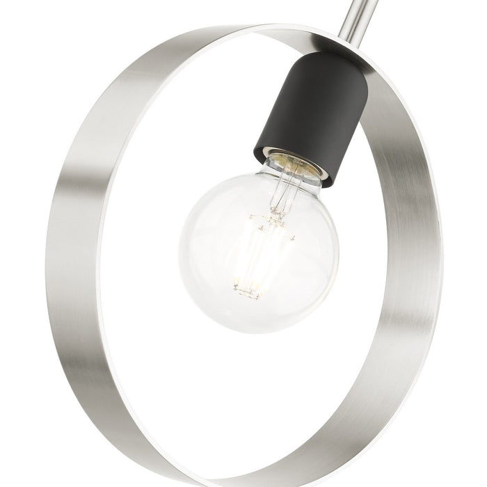 One Light Pendant from the Modesto collection in Brushed Nickel finish
