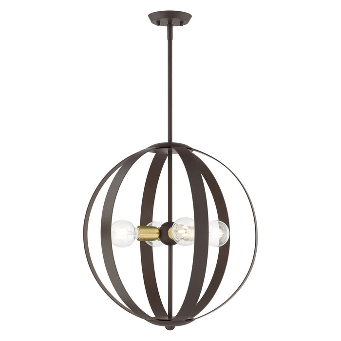 Four Light Chandelier from the Modesto collection in Bronze finish