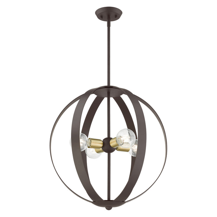 Four Light Chandelier from the Modesto collection in Bronze finish