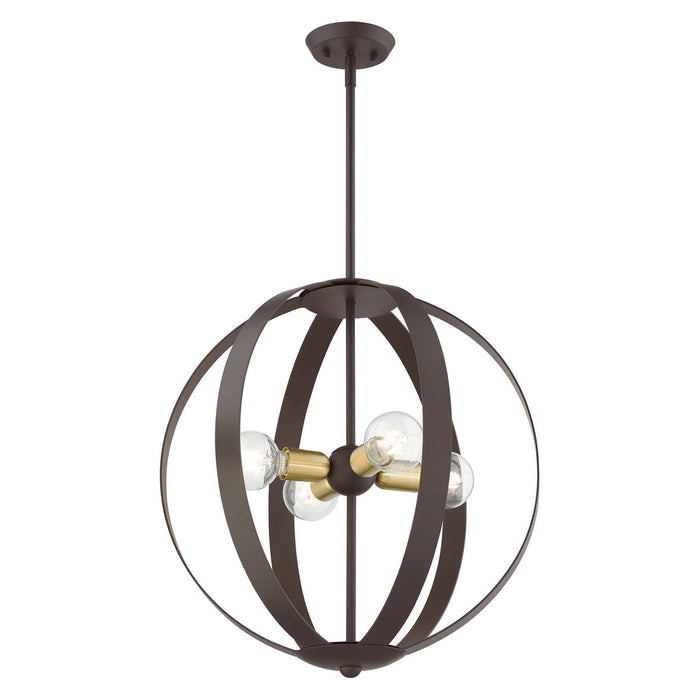 Four Light Chandelier from the Modesto collection in Bronze finish