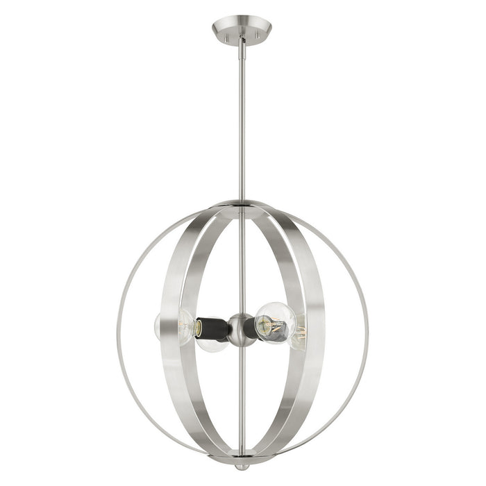 Four Light Chandelier from the Modesto collection in Brushed Nickel finish