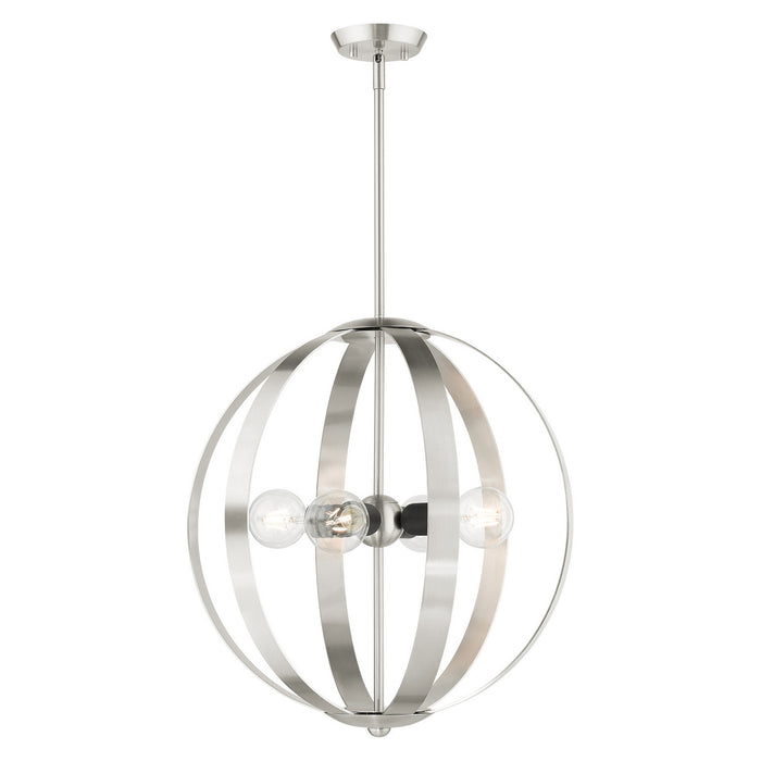 Four Light Chandelier from the Modesto collection in Brushed Nickel finish