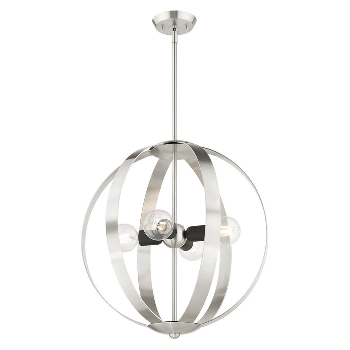 Four Light Chandelier from the Modesto collection in Brushed Nickel finish
