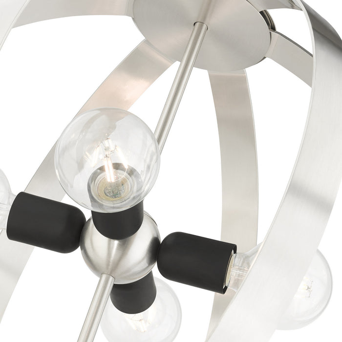 Four Light Chandelier from the Modesto collection in Brushed Nickel finish
