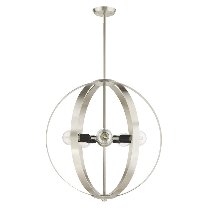 Five Light Chandelier from the Modesto collection in Brushed Nickel finish
