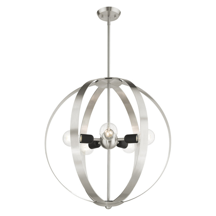 Five Light Chandelier from the Modesto collection in Brushed Nickel finish