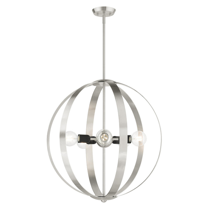 Five Light Chandelier from the Modesto collection in Brushed Nickel finish