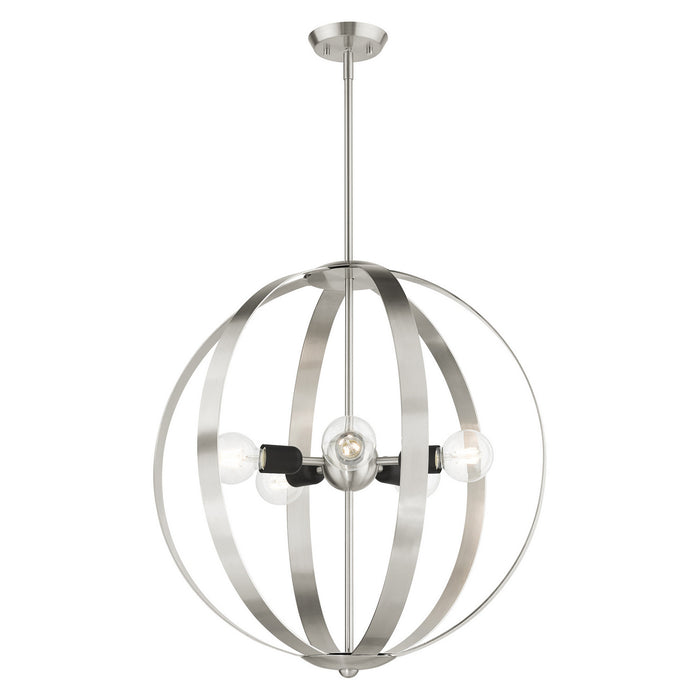 Five Light Chandelier from the Modesto collection in Brushed Nickel finish