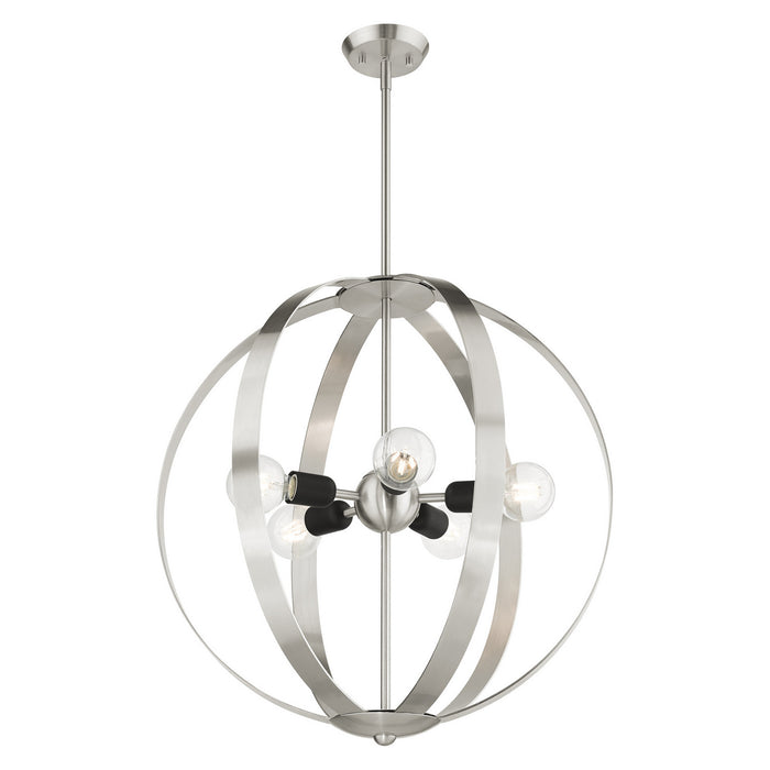 Five Light Chandelier from the Modesto collection in Brushed Nickel finish