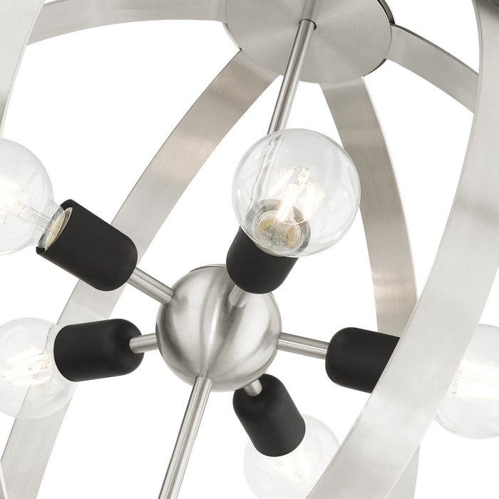 Five Light Chandelier from the Modesto collection in Brushed Nickel finish