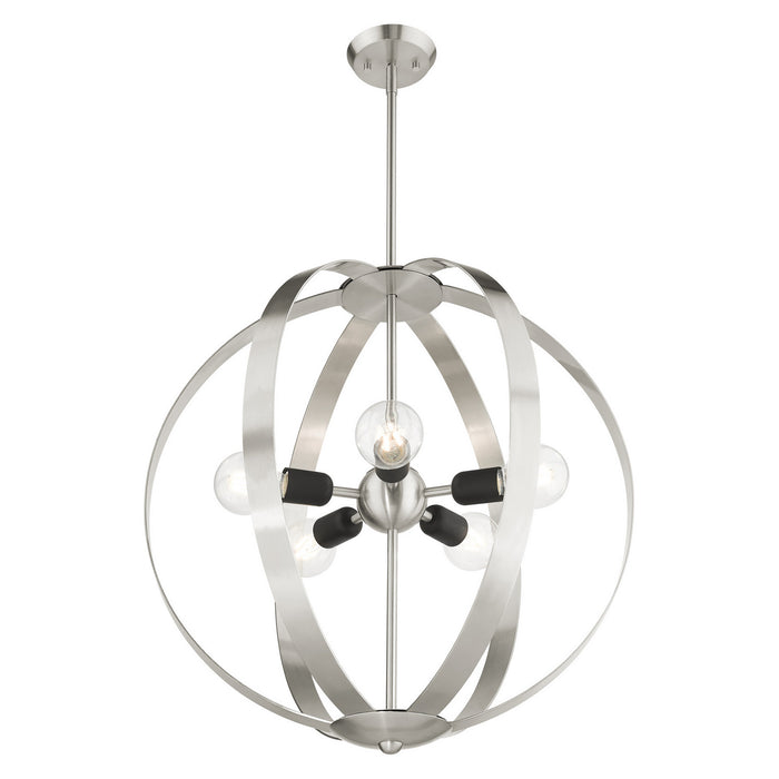 Five Light Chandelier from the Modesto collection in Brushed Nickel finish