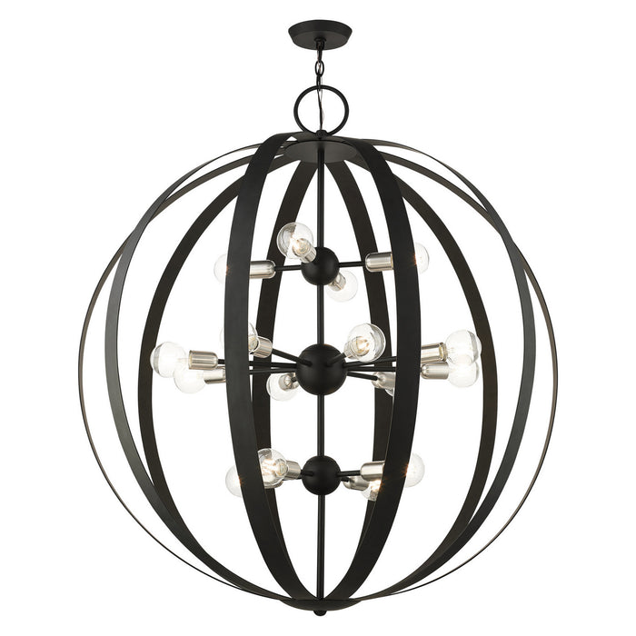 16 Light Foyer Chandelier from the Modesto collection in Black finish