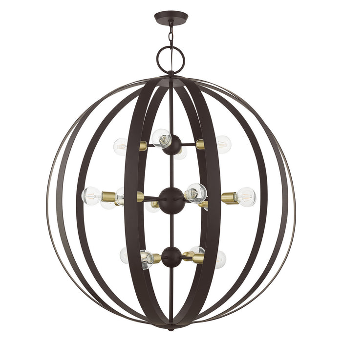 16 Light Foyer Chandelier from the Modesto collection in Bronze finish