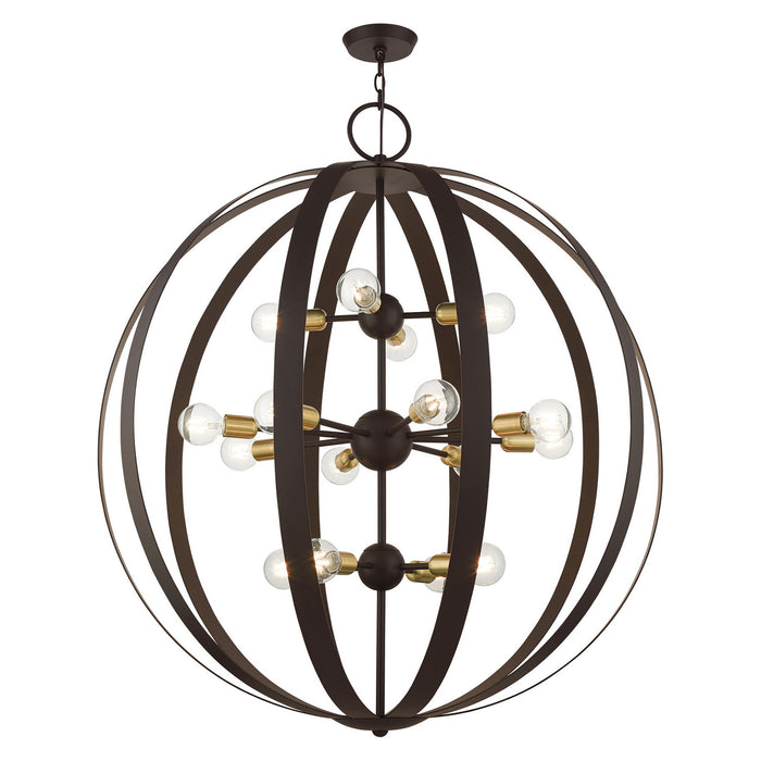 16 Light Foyer Chandelier from the Modesto collection in Bronze finish