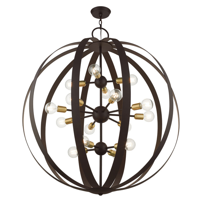 16 Light Foyer Chandelier from the Modesto collection in Bronze finish