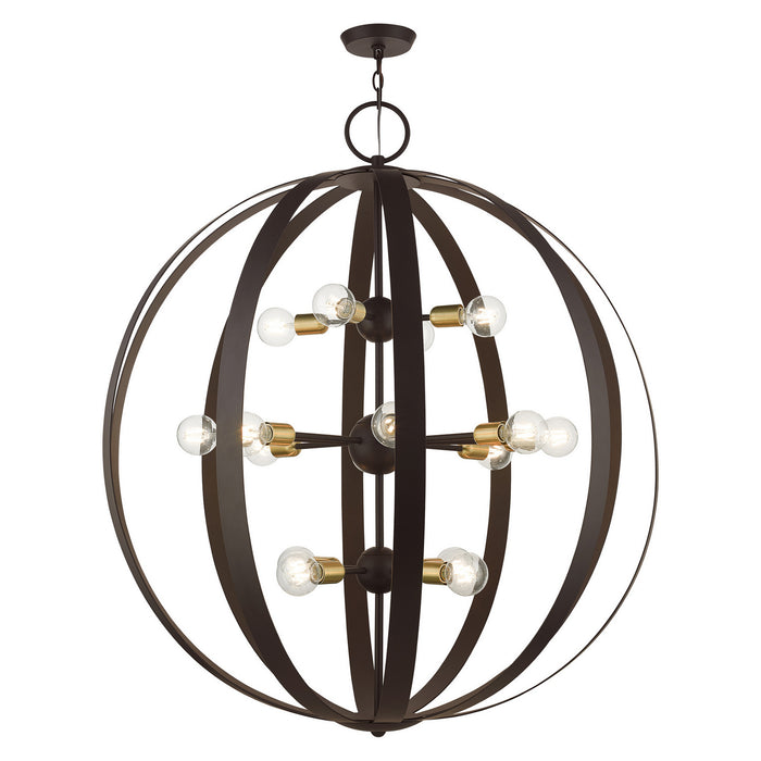 16 Light Foyer Chandelier from the Modesto collection in Bronze finish