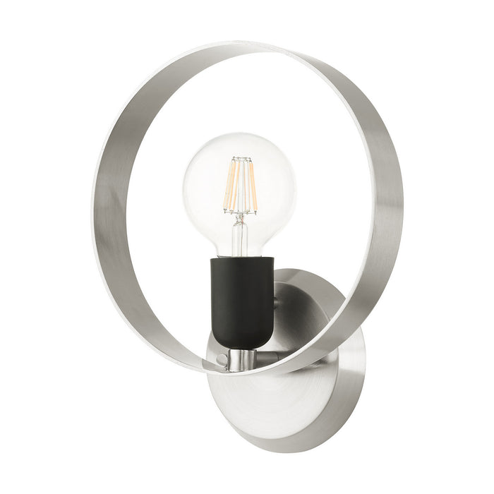 One Light Wall Sconce from the Modesto collection in Brushed Nickel finish