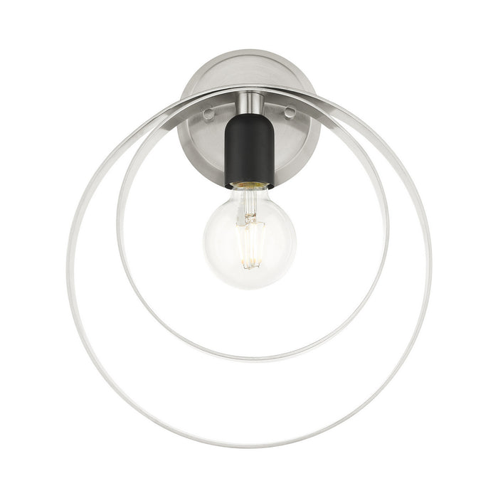 One Light Wall Sconce from the Modesto collection in Brushed Nickel finish