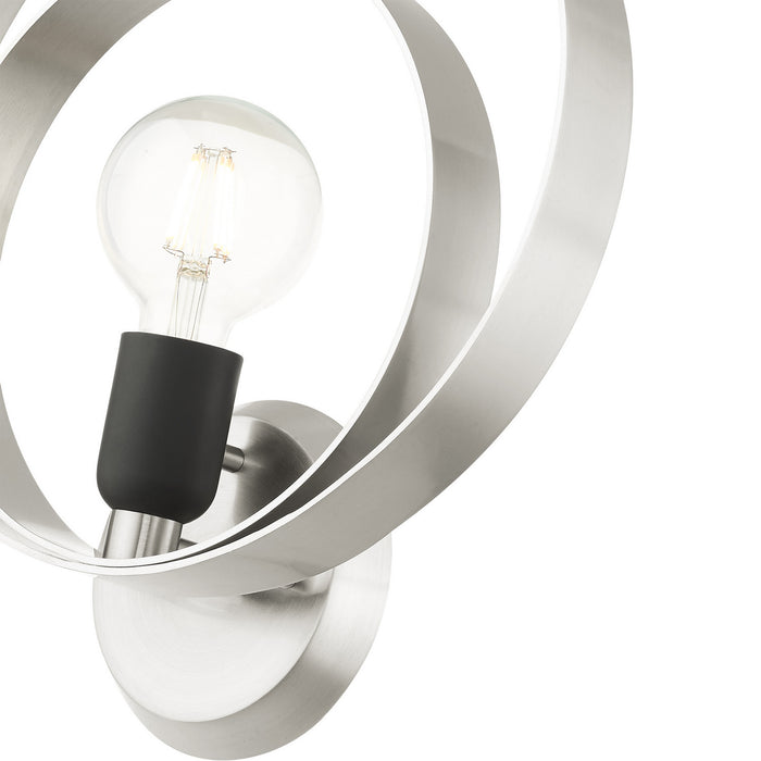 One Light Wall Sconce from the Modesto collection in Brushed Nickel finish