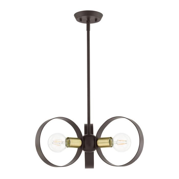 Three Light Chandelier from the Modesto collection in Bronze finish