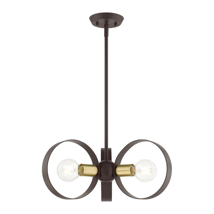 Three Light Chandelier from the Modesto collection in Bronze finish