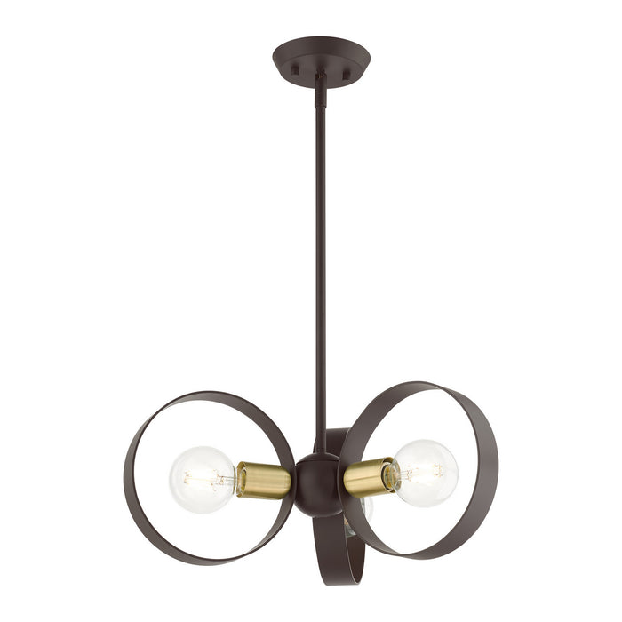 Three Light Chandelier from the Modesto collection in Bronze finish
