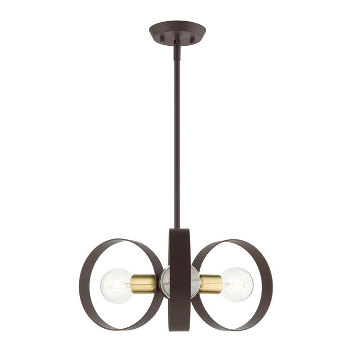 Three Light Chandelier from the Modesto collection in Bronze finish