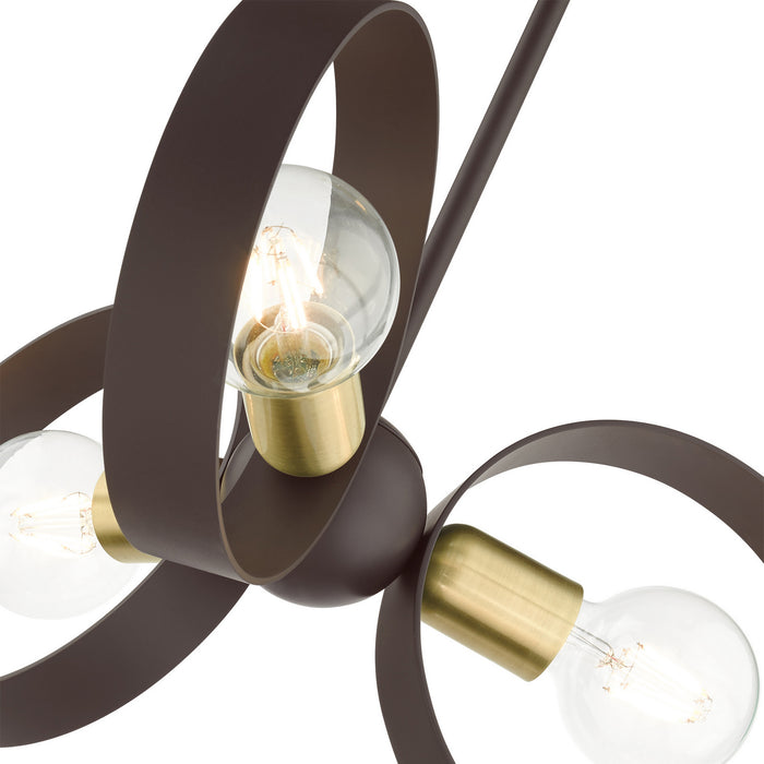 Three Light Chandelier from the Modesto collection in Bronze finish