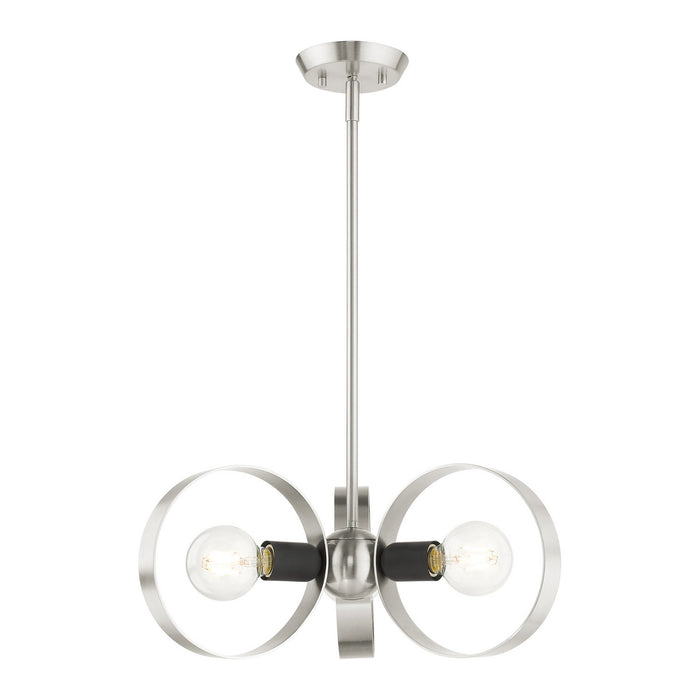 Three Light Chandelier from the Modesto collection in Brushed Nickel finish