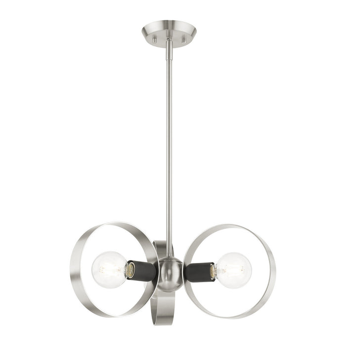 Three Light Chandelier from the Modesto collection in Brushed Nickel finish