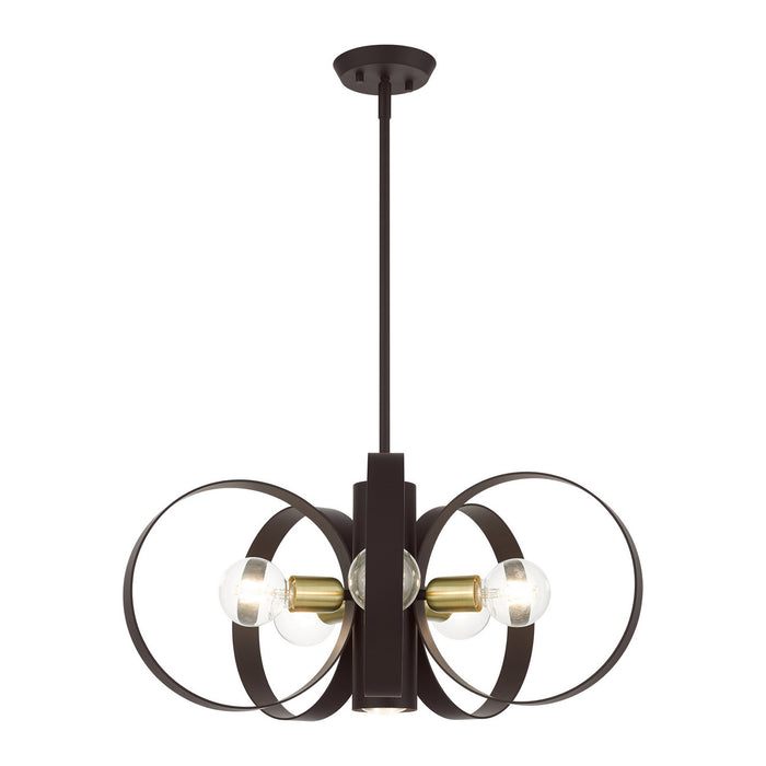Six Light Chandelier from the Modesto collection in Bronze finish