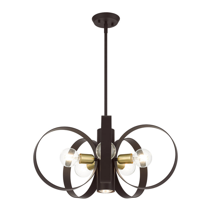 Six Light Chandelier from the Modesto collection in Bronze finish