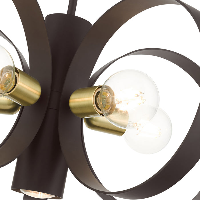 Six Light Chandelier from the Modesto collection in Bronze finish