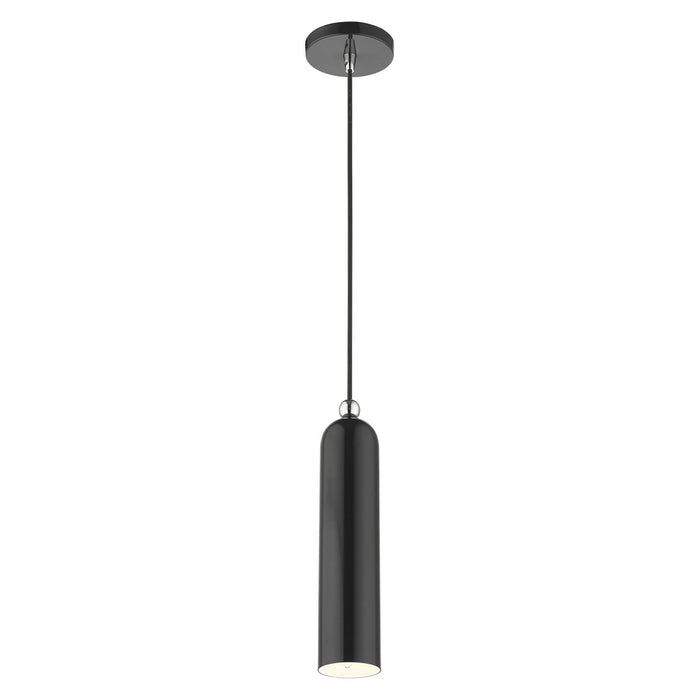 One Light Pendant from the Ardmore collection in Shiny Black finish