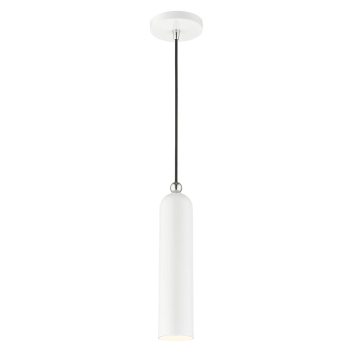 One Light Pendant from the Ardmore collection in Shiny White finish