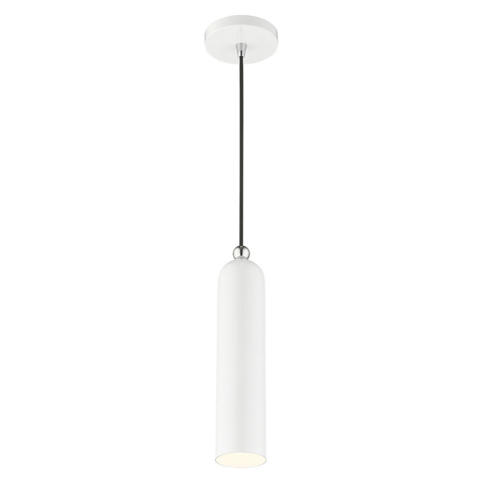 One Light Pendant from the Ardmore collection in Shiny White finish