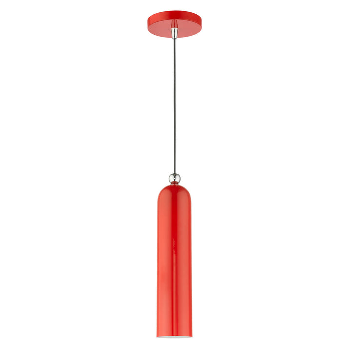 One Light Pendant from the Ardmore collection in Shiny Red finish