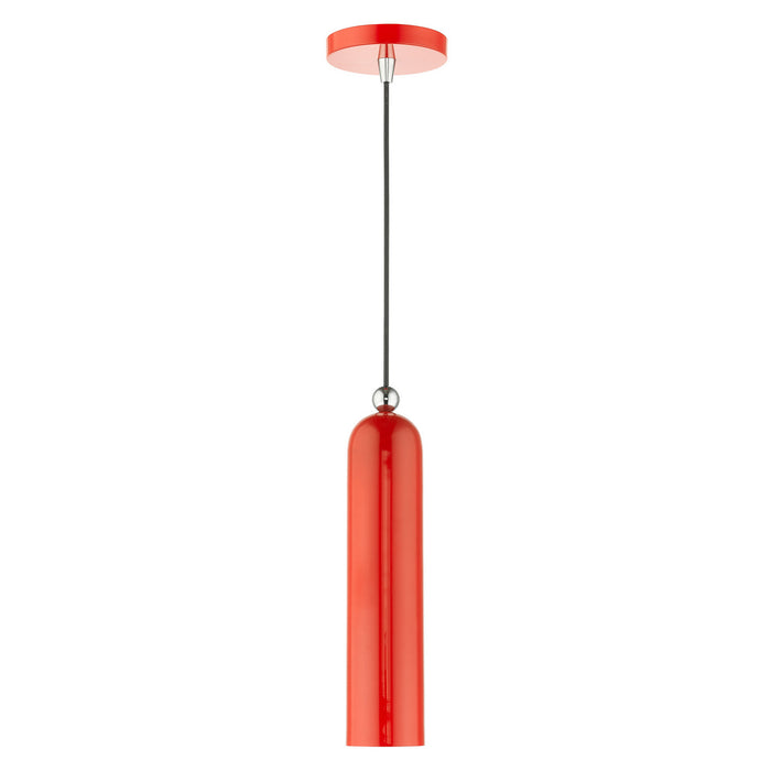 One Light Pendant from the Ardmore collection in Shiny Red finish